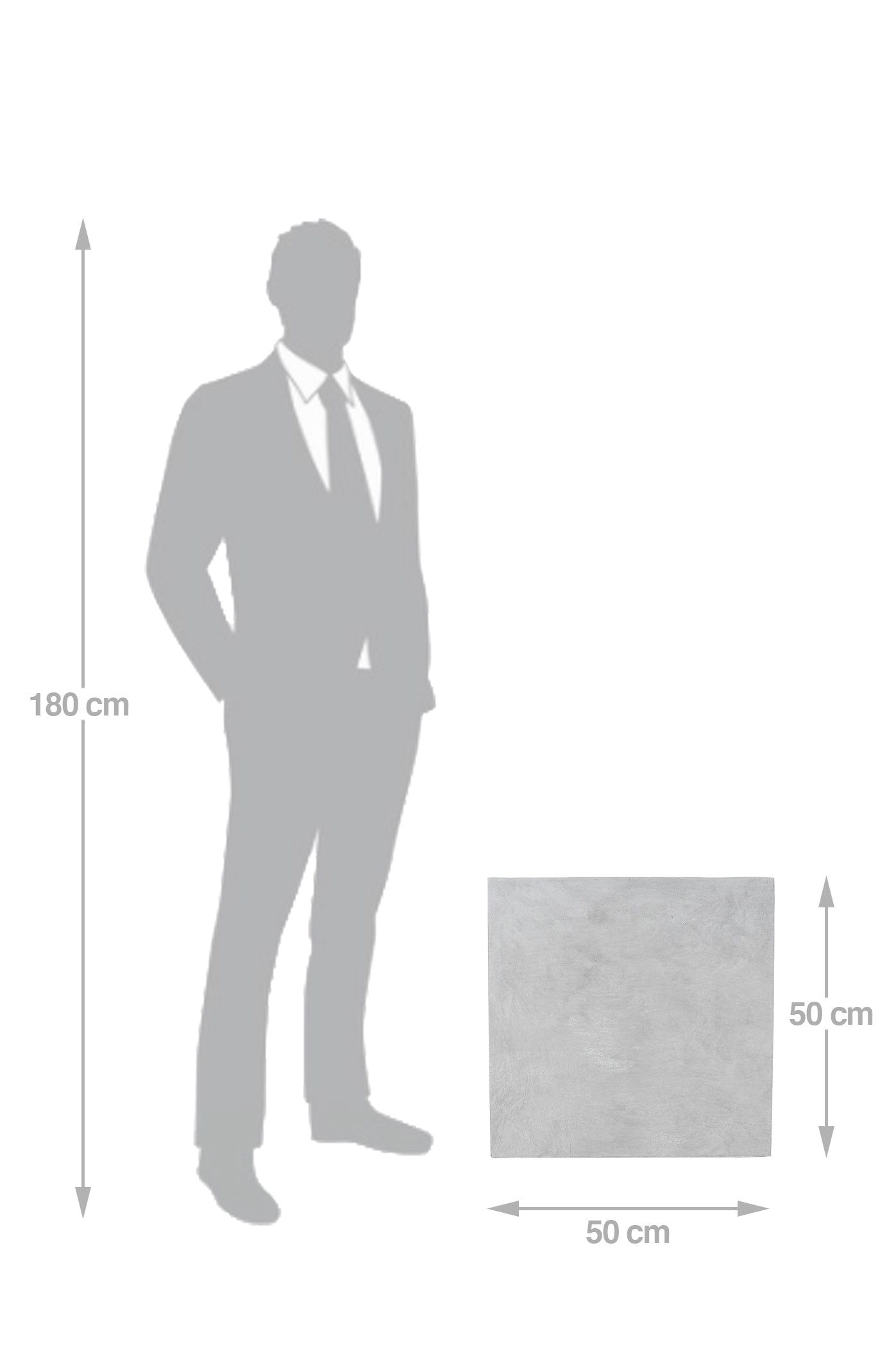 Ghiveci plante 50x50x50 cm gri