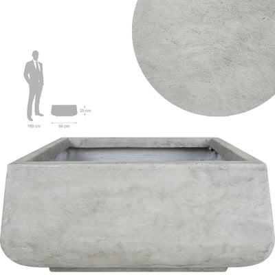 Ghiveci plante 54x54x25 cm. gri ciment