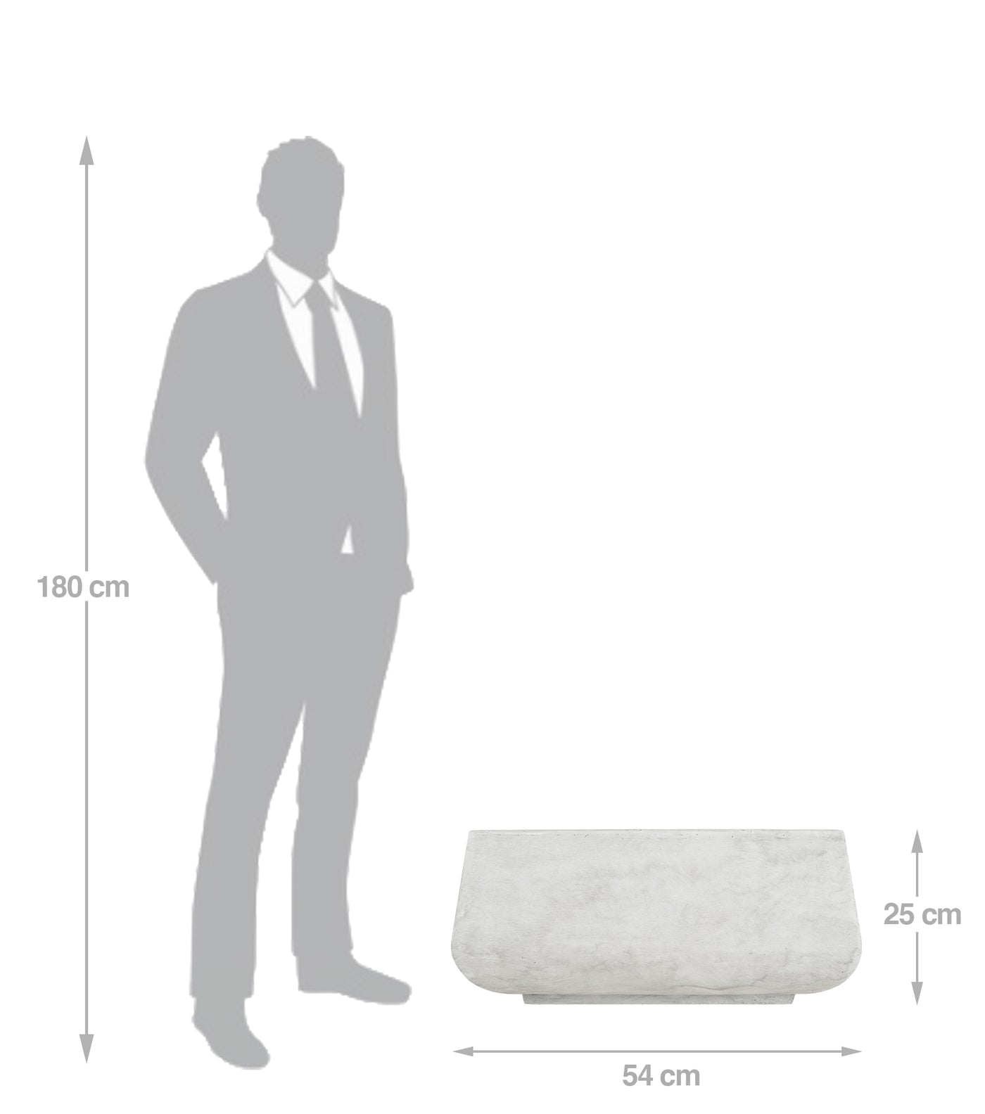 Ghiveci plante 54x54x25 cm. gri ciment