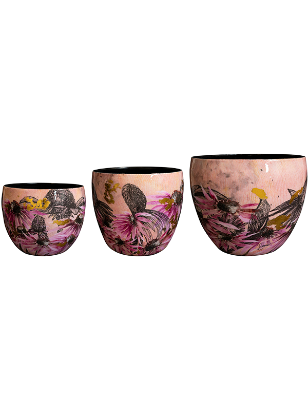 Ghiveci plante D21xH16cm Designed By Lammie Polly Pink (set of 3)