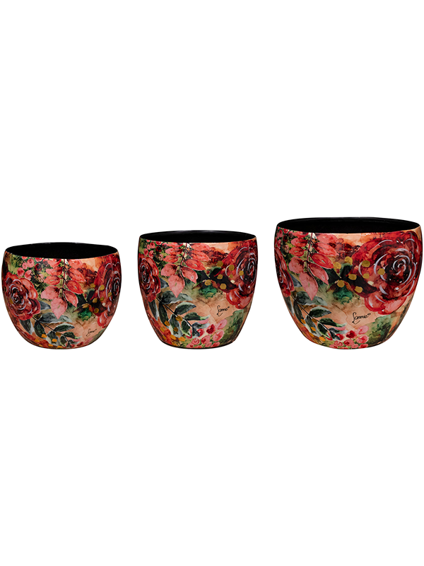 Ghiveci plante D21xH16cm Designed By Lammie Rose Rouge (set of 3)