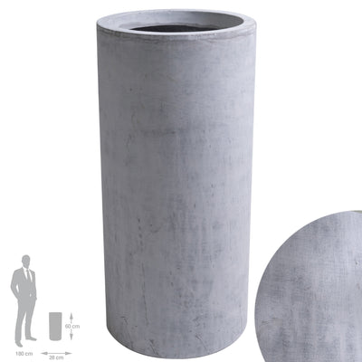 Ghiveci plante D28xH60 cm. gri ciment