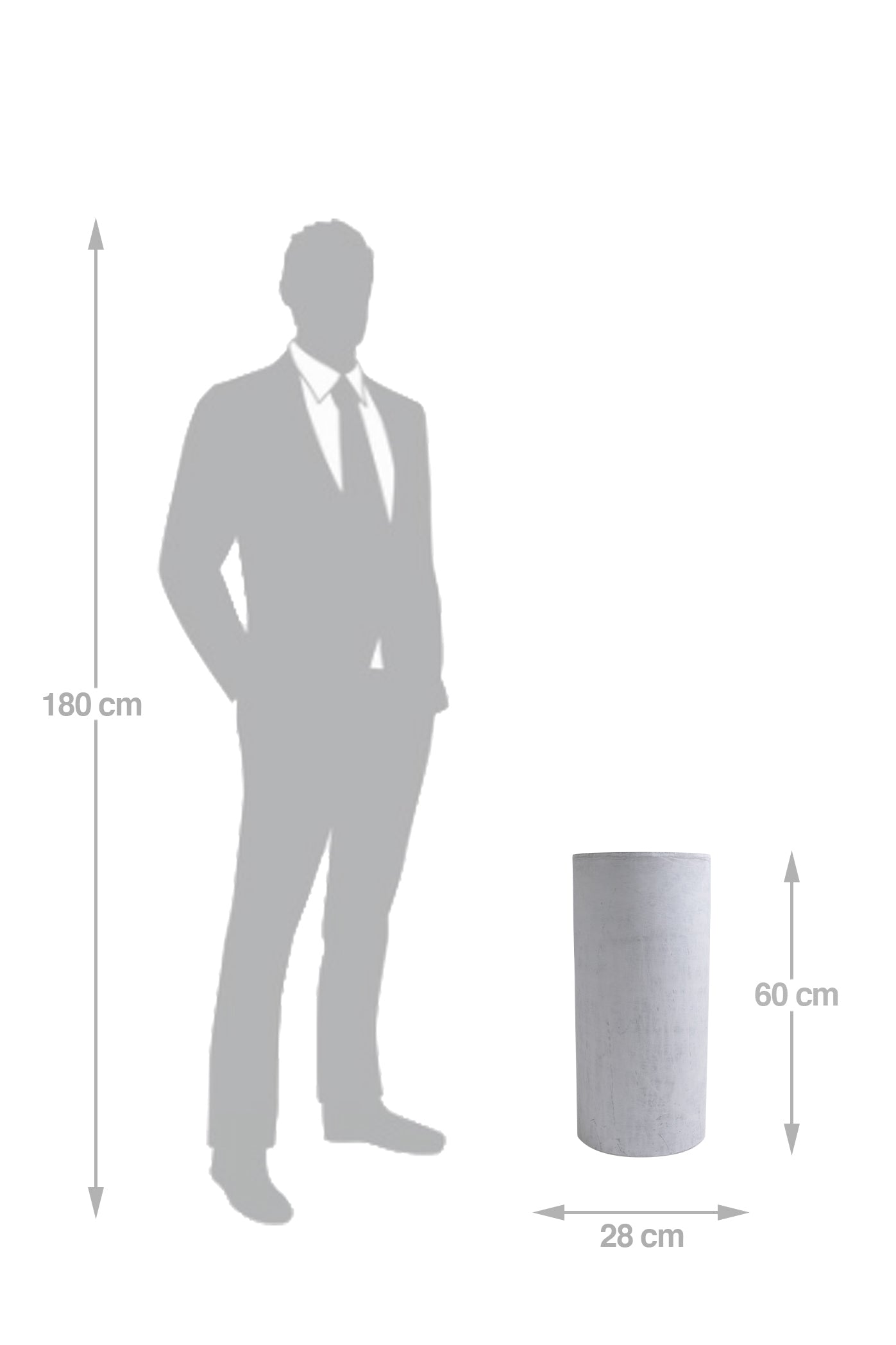 Ghiveci plante D28xH60 cm. gri ciment