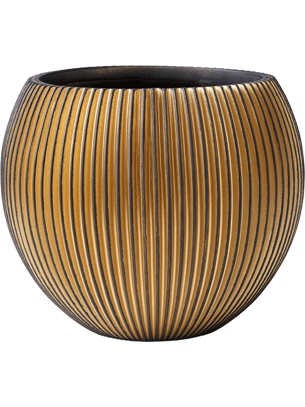 Ghiveci plante D29xH26cm Capi Nature Groove Vase Ball Black Gold