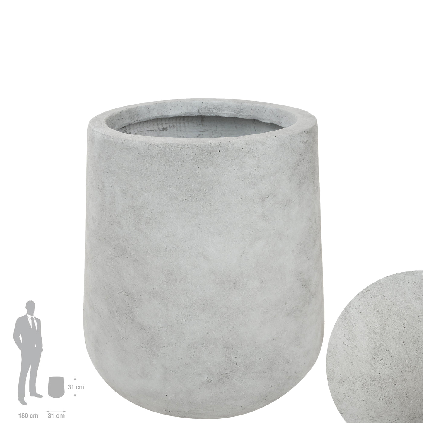 Ghiveci plante D30xH31 cm. gri ciment