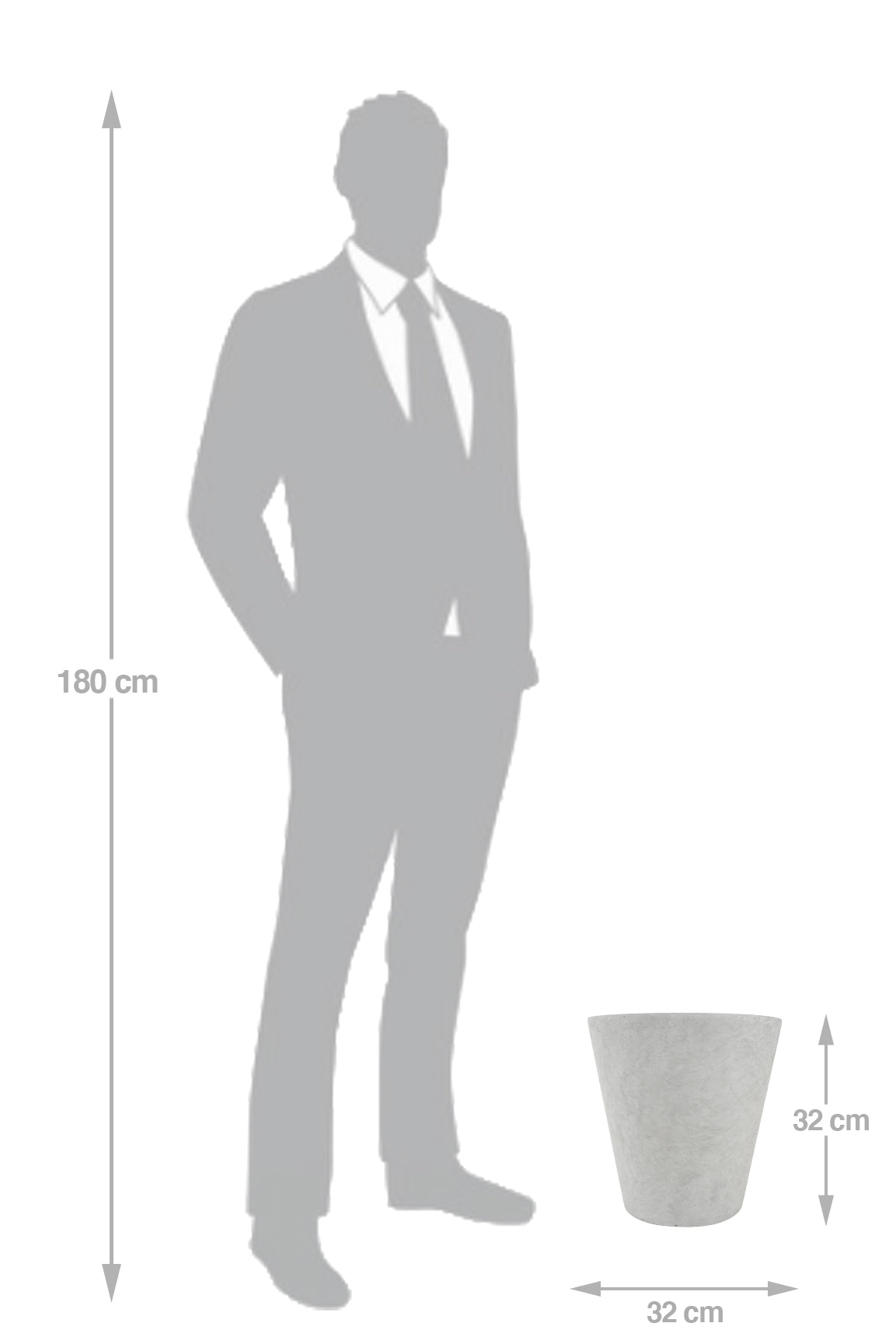 Ghiveci plante D32xH32 cm. gri ciment