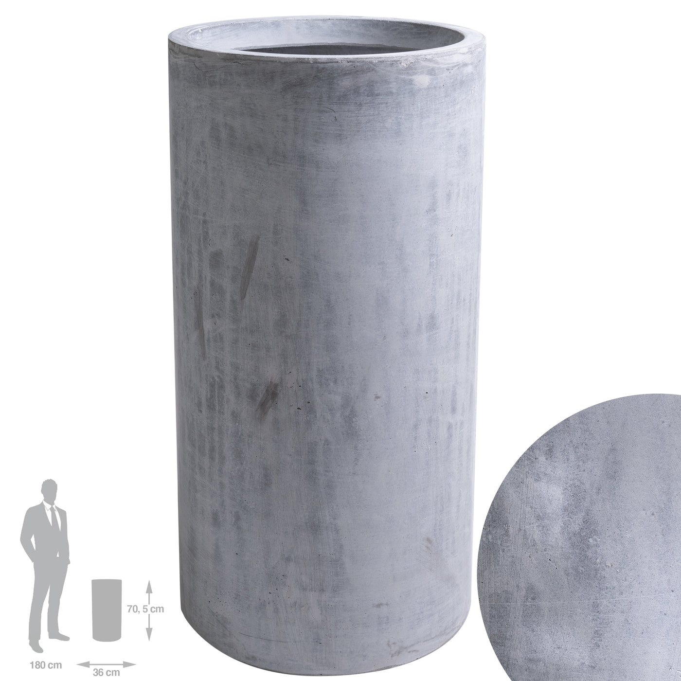 Ghiveci plante D36xH70.5 cm. gri ciment