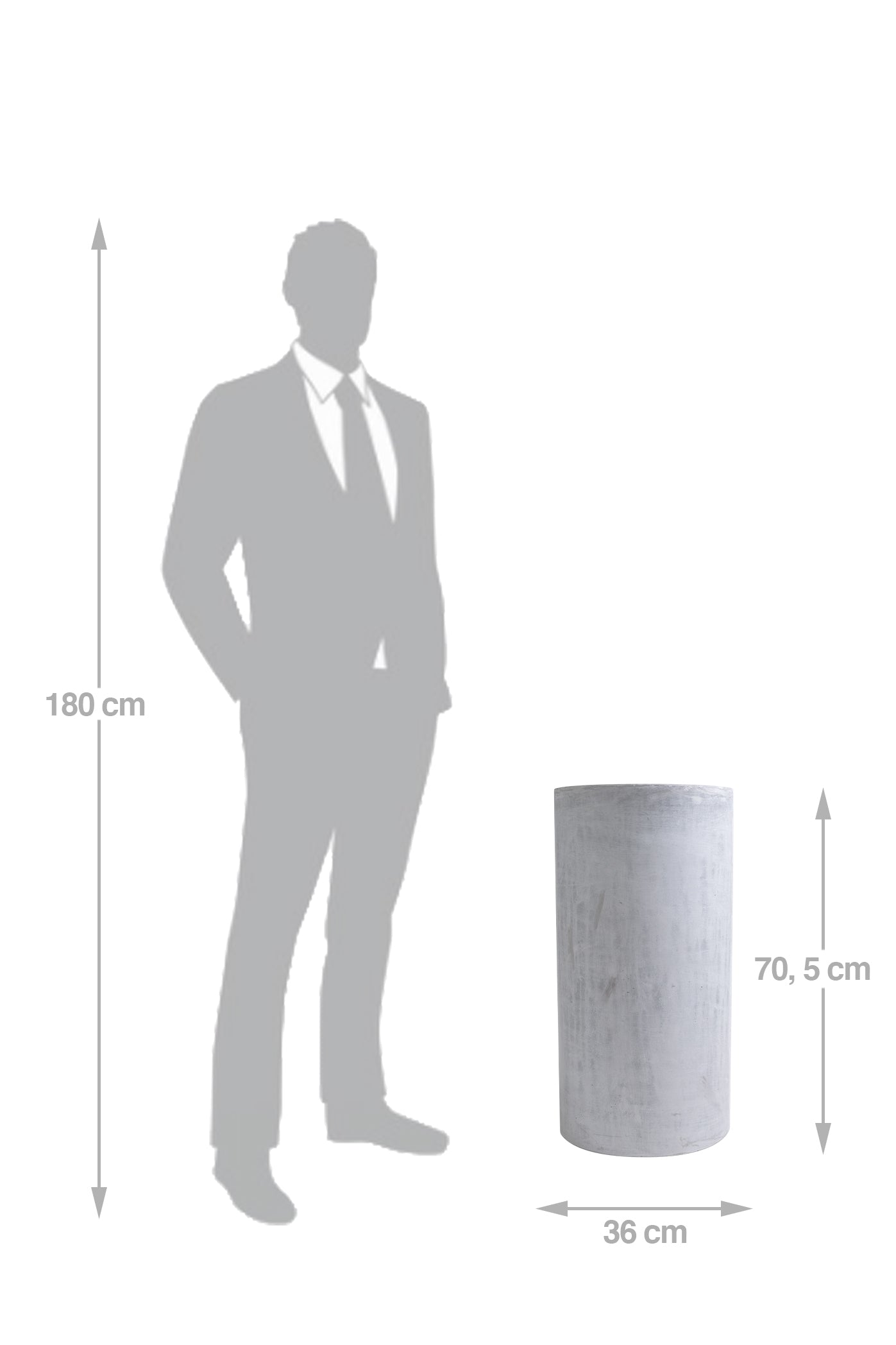 Ghiveci plante D36xH70.5 cm. gri ciment