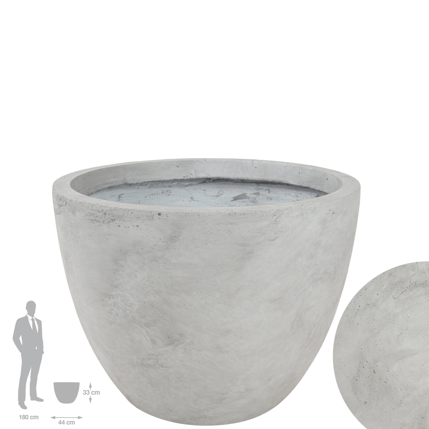 Ghiveci plante D44xH33 cm. gri ciment