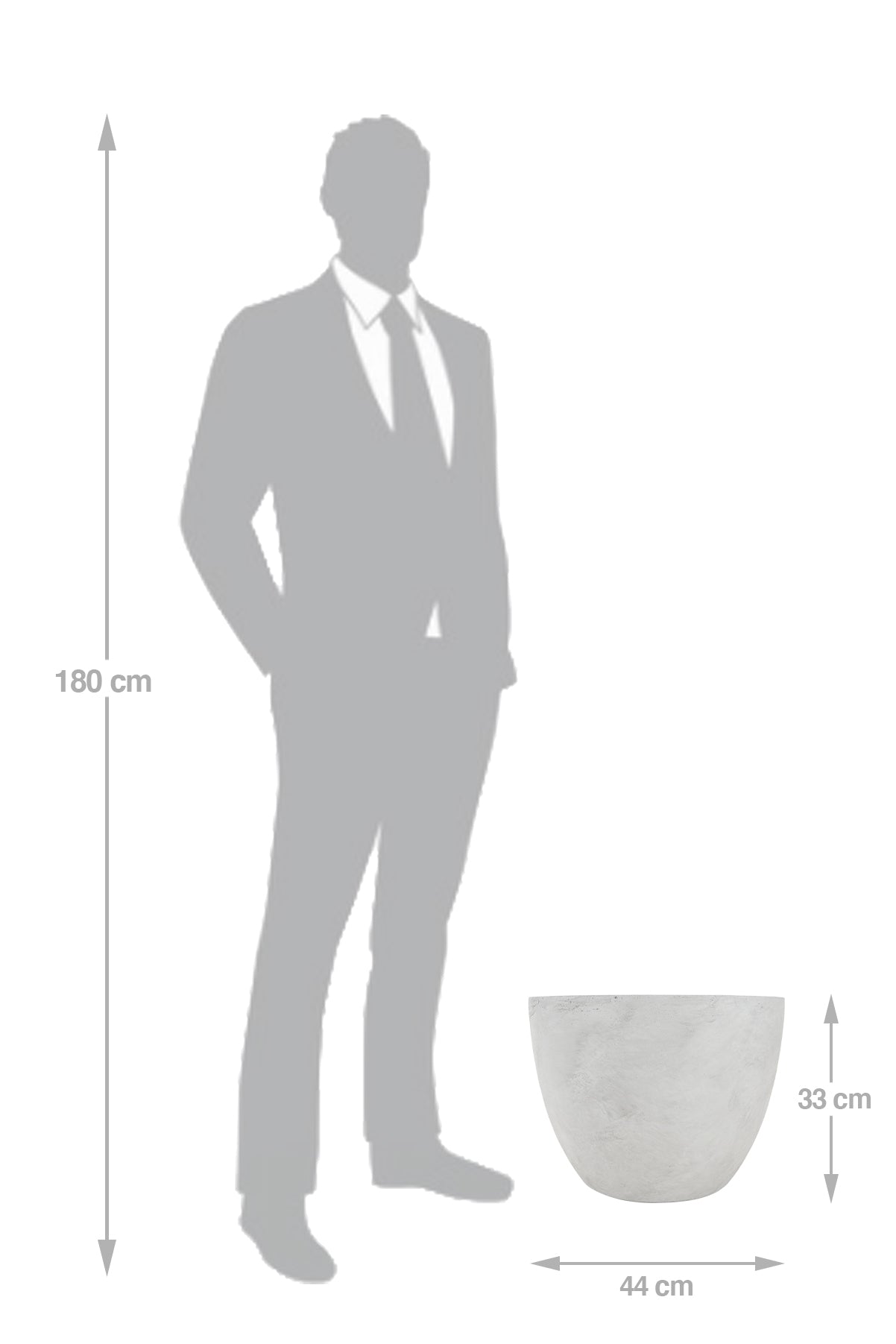 Ghiveci plante D44xH33 cm. gri ciment