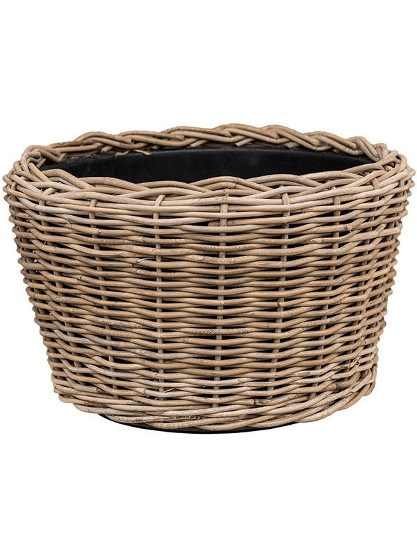 Ghiveci plante D54xH34cm Drypot Rattan Round grey