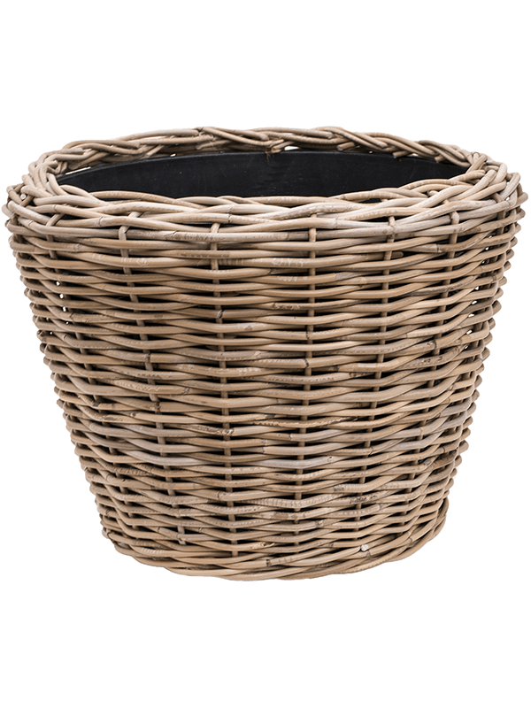 Ghiveci plante D55xH42cm Drypot Rattan Round Grey Outdoor