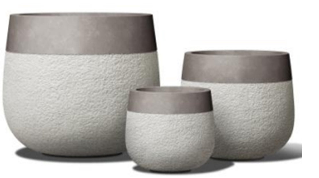 Ghiveci plante D55xH48 cm. antracit cu negru