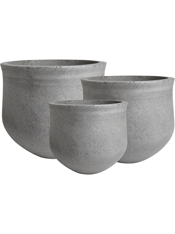 Ghiveci plante D56xH48cm Stone Light Grey (set van 3)