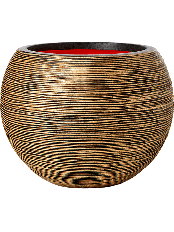 Ghiveci plante D62xH48cm Capi Nature Rib NL Vase Ball Black Gold