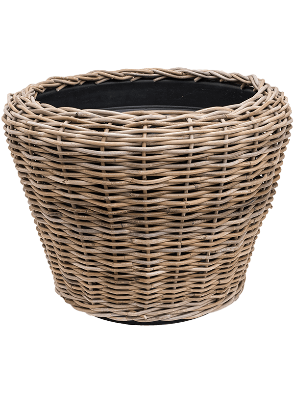 Ghiveci plante D65xH50cm Drypot Rattan Round Grey Outdoor