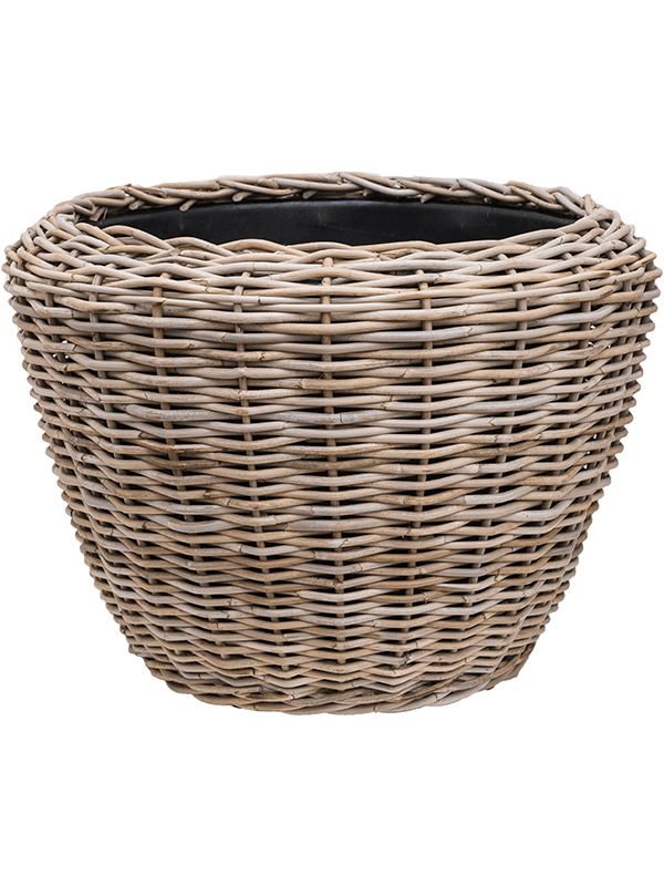 Ghiveci plante D80xH62cm Drypot Rattan Round Grey Outdoor