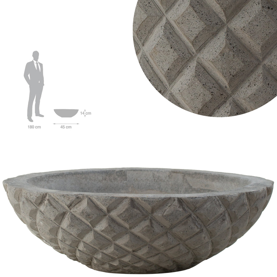 Ghiveci plante Diamante D45xH14 cm gri ciment