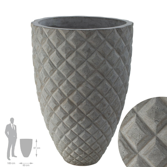 Ghiveci plante Diamante D60xH87 cm gri ciment