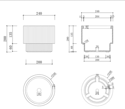 Ghiveci plante Groove H20xD24 cm crem