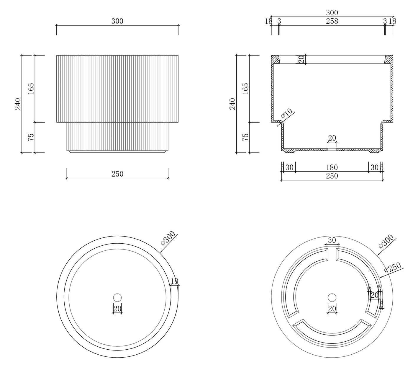 Ghiveci plante Groove H24xD30 cm crem