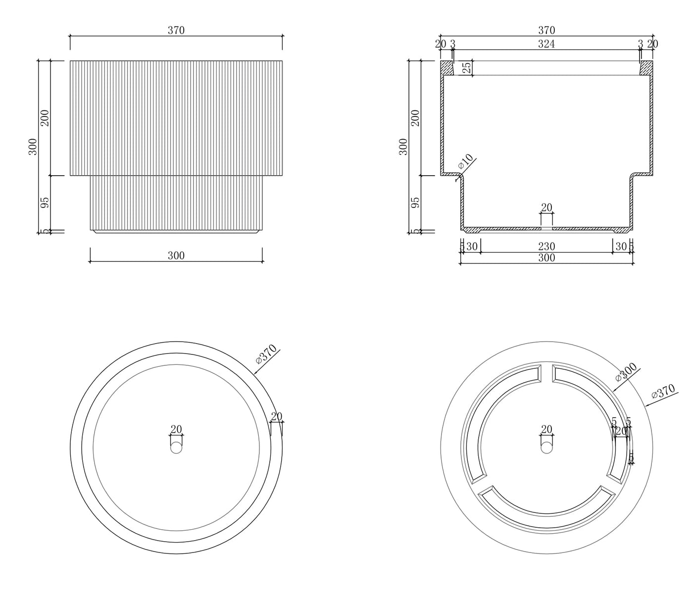 Ghiveci plante Groove H30xD37 cm crem