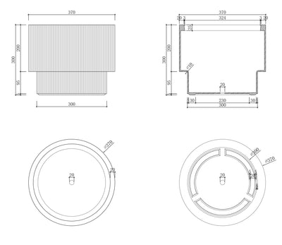 Ghiveci plante Groove H30xD37 cm crem