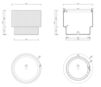 Ghiveci plante Groove H37xD45 cm crem