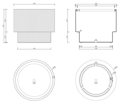 Ghiveci plante Groove H45xD55 cm crem