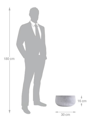 Ghiveci plante H16xD30 cm. gri ciment