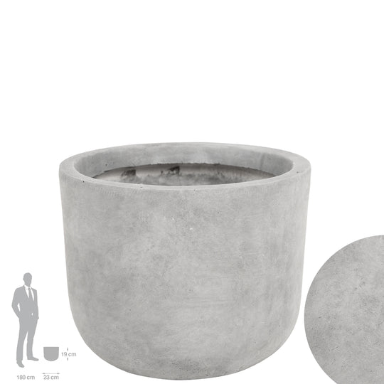 Ghiveci plante H19xD23 cm. gri ciment