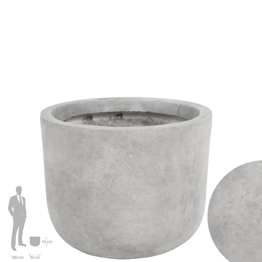 Ghiveci plante H19xD23 cm. gri ciment