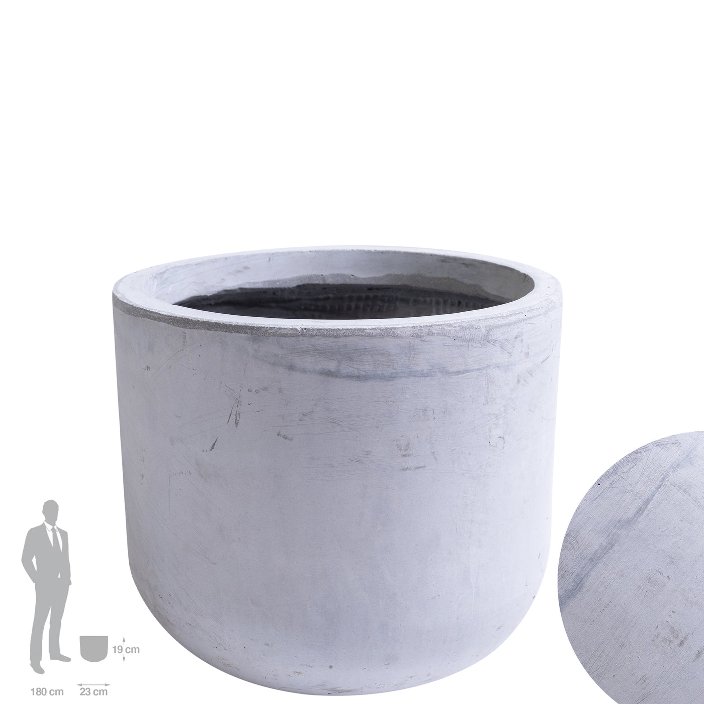 Ghiveci plante H19xD23 cm. gri ciment