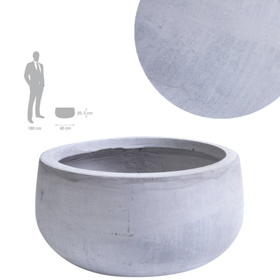 Ghiveci plante H20.5xD40 cm. gri ciment