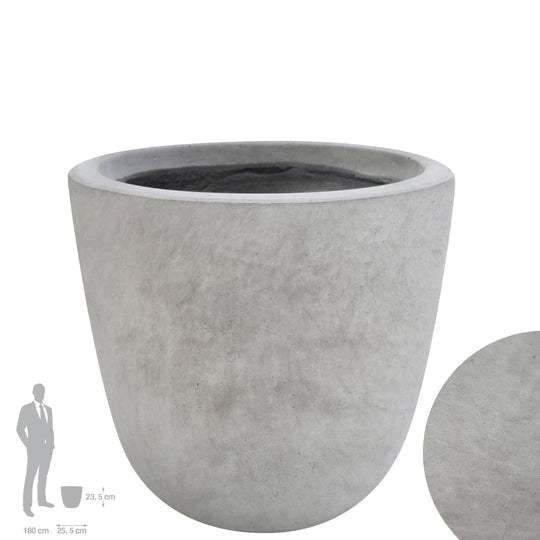 Ghiveci plante H23.5xD25.5 cm. gri ciment
