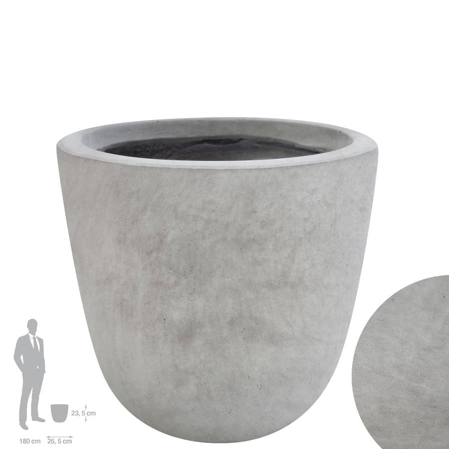 Ghiveci plante H23.5xD25.5 cm. gri ciment