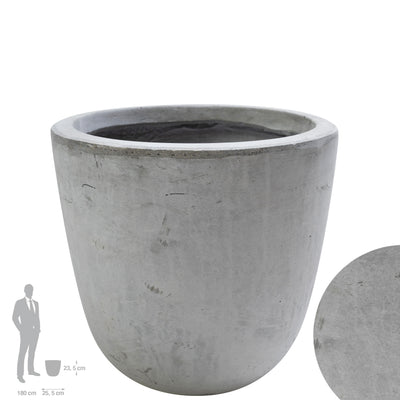 Ghiveci plante H23.5xD25.5 cm. gri ciment