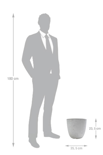 Ghiveci plante H23.5xD25.5 cm. gri ciment