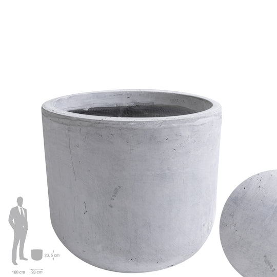 Ghiveci plante H23.5xD28 cm. gri ciment