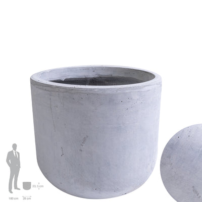 Ghiveci plante H23.5xD28 cm. gri ciment