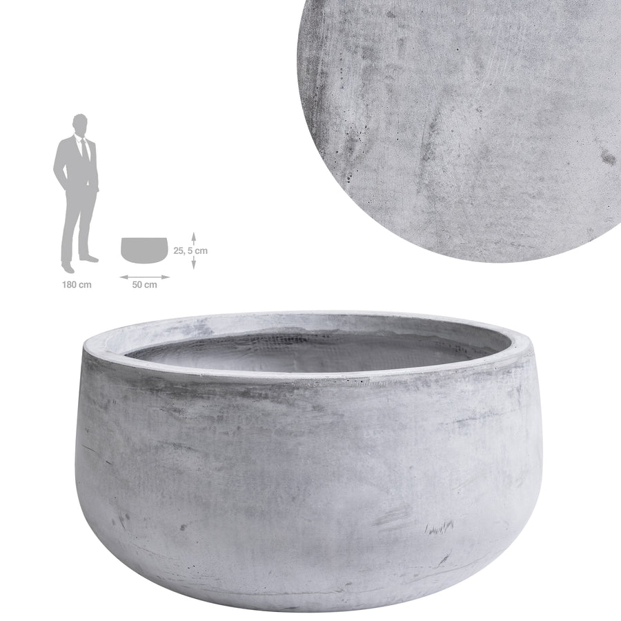 Ghiveci plante H25.5xD50 cm. gri ciment