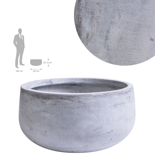 Ghiveci plante H25.5xD50 cm. gri ciment