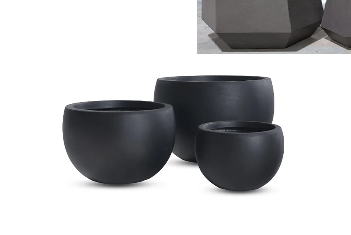 Ghiveci plante H26xD40 cm gri maroniu