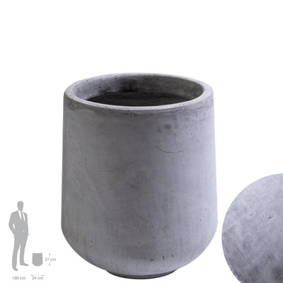 Ghiveci plante H27xD24 cm. gri ciment