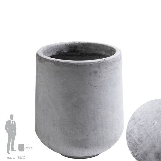 Ghiveci plante H27xD24 cm. gri ciment