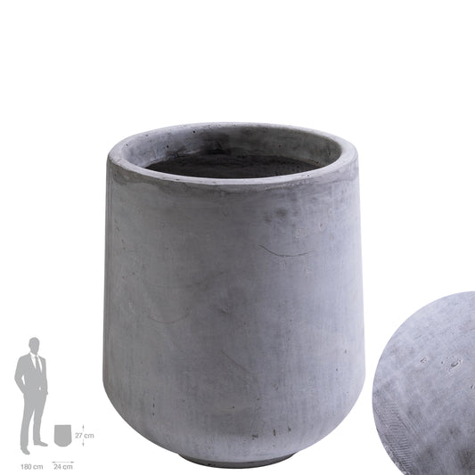 Ghiveci plante H27xD24 cm. gri ciment