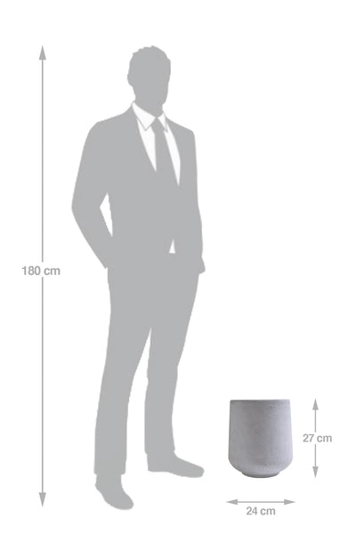 Ghiveci plante H27xD24 cm. gri ciment