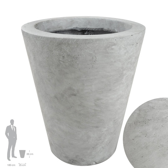 Ghiveci plante H28xD25 cm. gri ciment