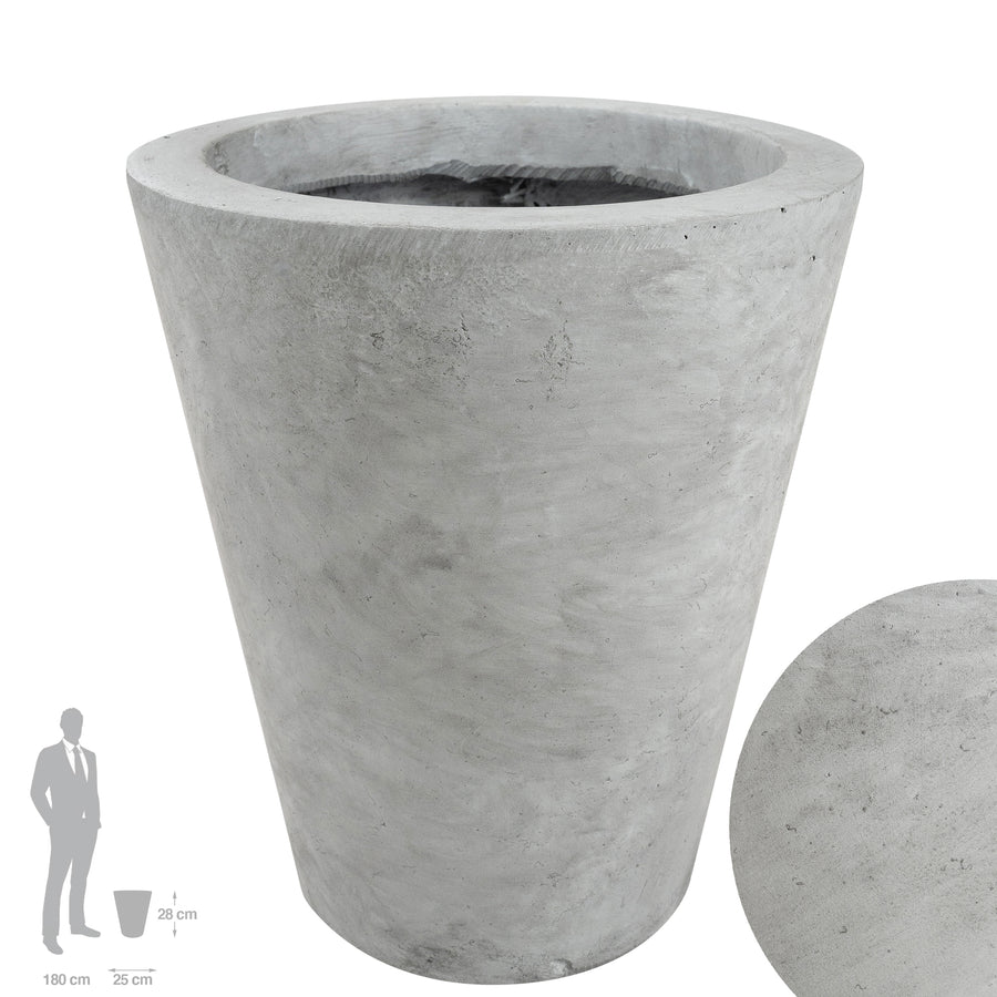 Ghiveci plante H28xD25 cm. gri ciment