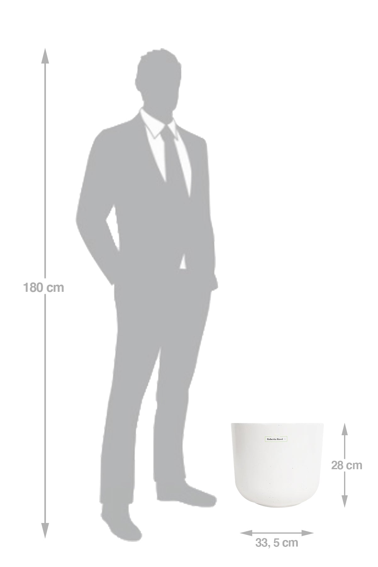 Ghiveci plante H28xD33.5 cm alb